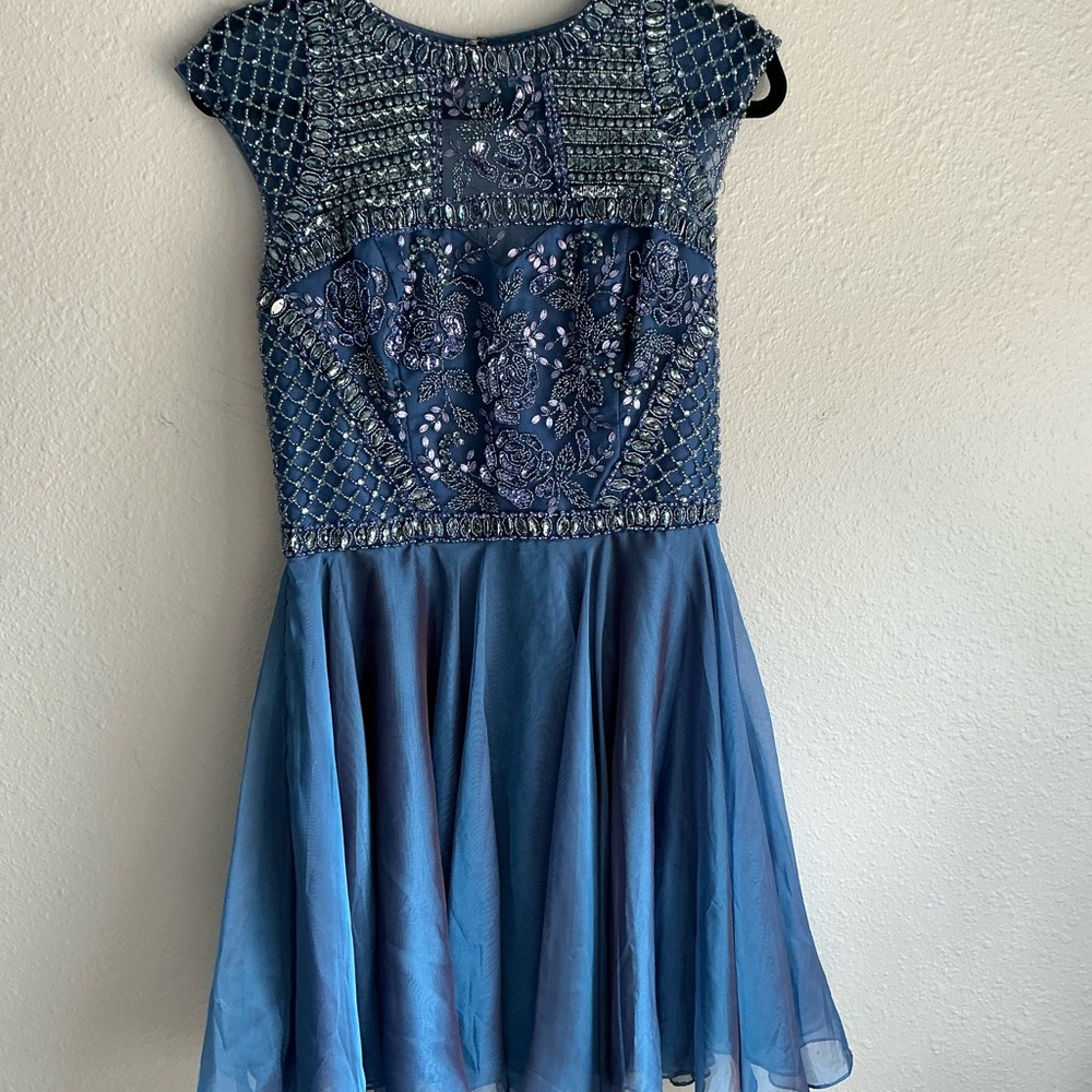 Sherri Hill Sparkling Blue Kids Dress